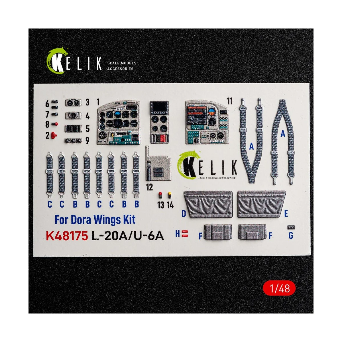 L-20A/U-6A - type 2 interior 3D decals for Dora Wings, 1/48 - Kelik... L-20A/U-6A - type 2 interior 3D decals for Dora Wings, 1/48 - Kelik...
