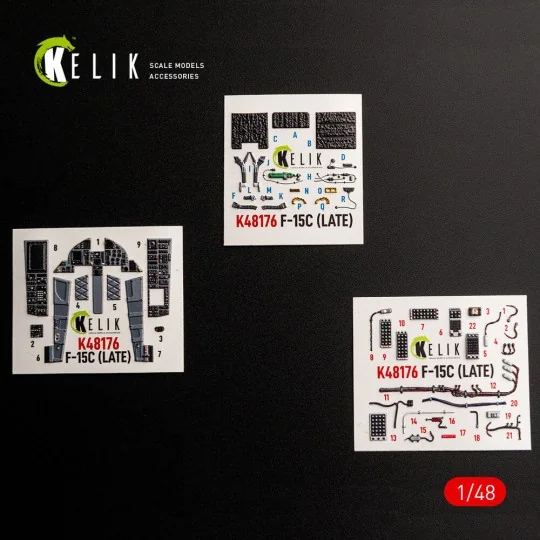 F-15C (Late) - interior 3D decals for Hasegawa, 1/48 - Kelik K48176 F-15C (Late) - interior 3D decals for Hasegawa, 1/48 - Kelik K48176