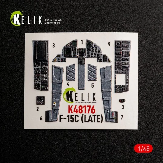 F-15C (Late) - interior 3D decals for Hasegawa, 1/48 - Kelik K48176 F-15C (Late) - interior 3D decals for Hasegawa, 1/48 - Kelik K48176