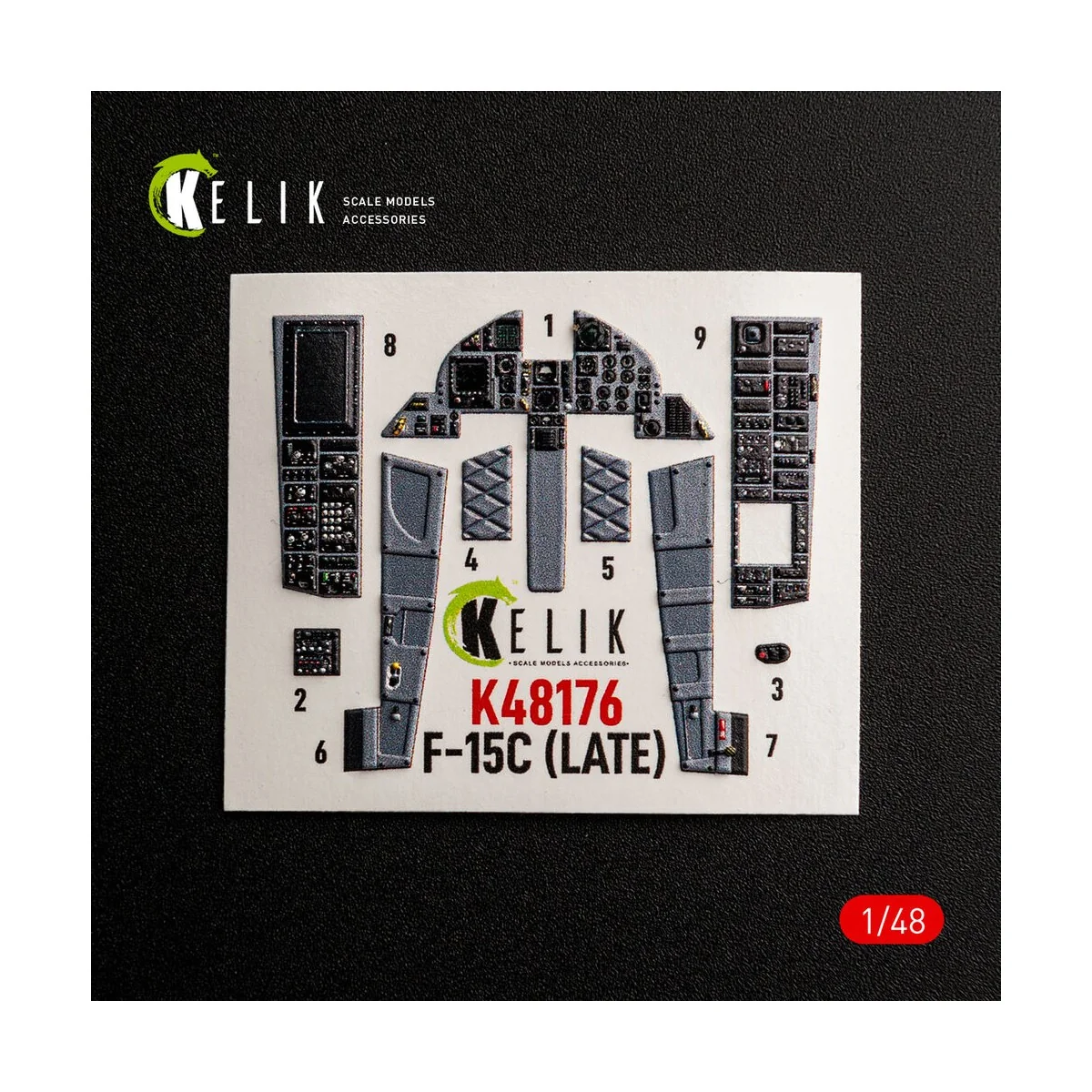 F-15C (Late) - interior 3D decals for Hasegawa, 1/48 - Kelik K48176 F-15C (Late) - interior 3D decals for Hasegawa, 1/48 - Kelik K48176