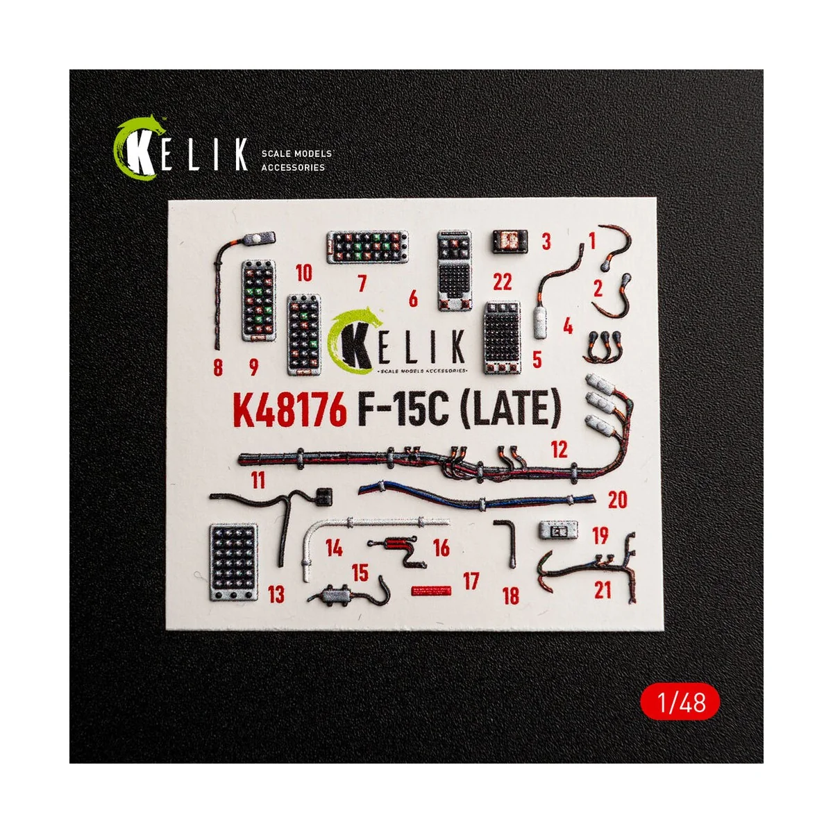 F-15C (Late) - interior 3D decals for Hasegawa, 1/48 - Kelik K48176 F-15C (Late) - interior 3D decals for Hasegawa, 1/48 - Kelik K48176