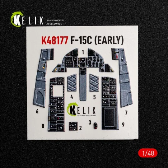 F-15C (Early) - interior 3D decals for Hasegawa, 1/48 - Kelik K48177 F-15C (Early) - interior 3D decals for Hasegawa, 1/48 - Kelik K48177