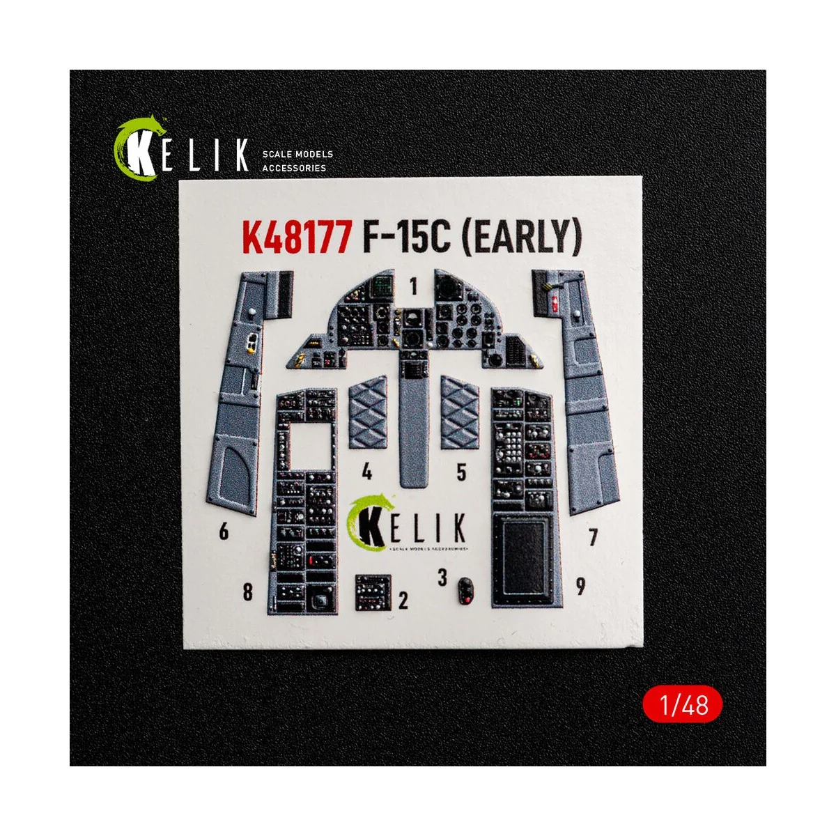 F-15C (Early) - interior 3D decals for Hasegawa, 1/48 - Kelik K48177 F-15C (Early) - interior 3D decals for Hasegawa, 1/48 - Kelik K48177