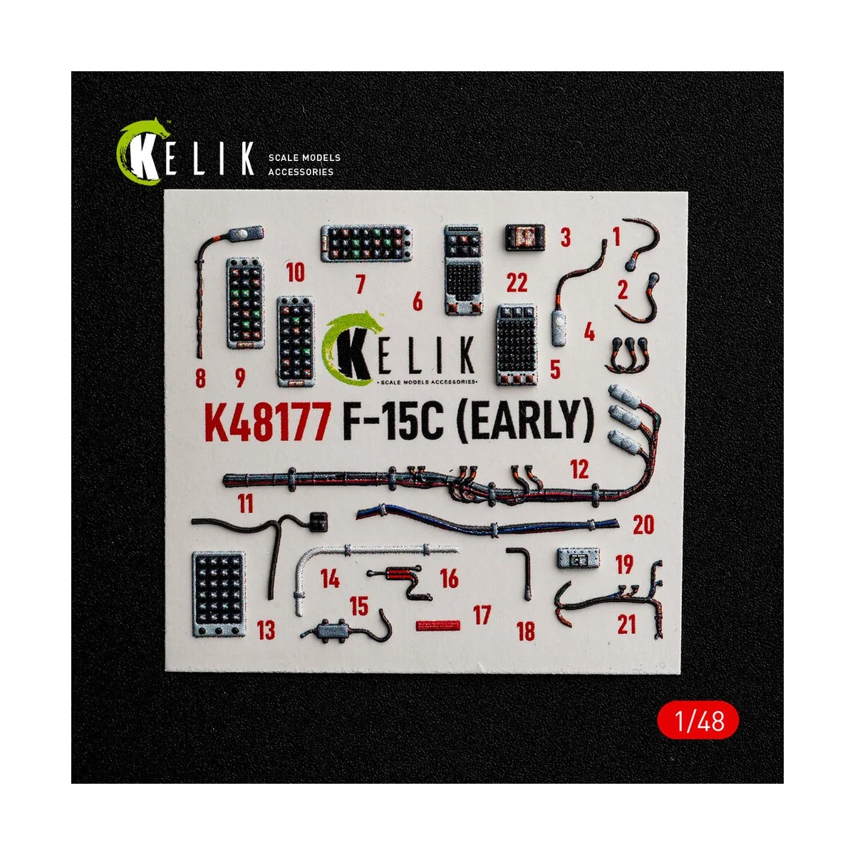 F-15C (Early) - interior 3D decals for Hasegawa, 1/48 - Kelik K48177 F-15C (Early) - interior 3D decals for Hasegawa, 1/48 - Kelik K48177