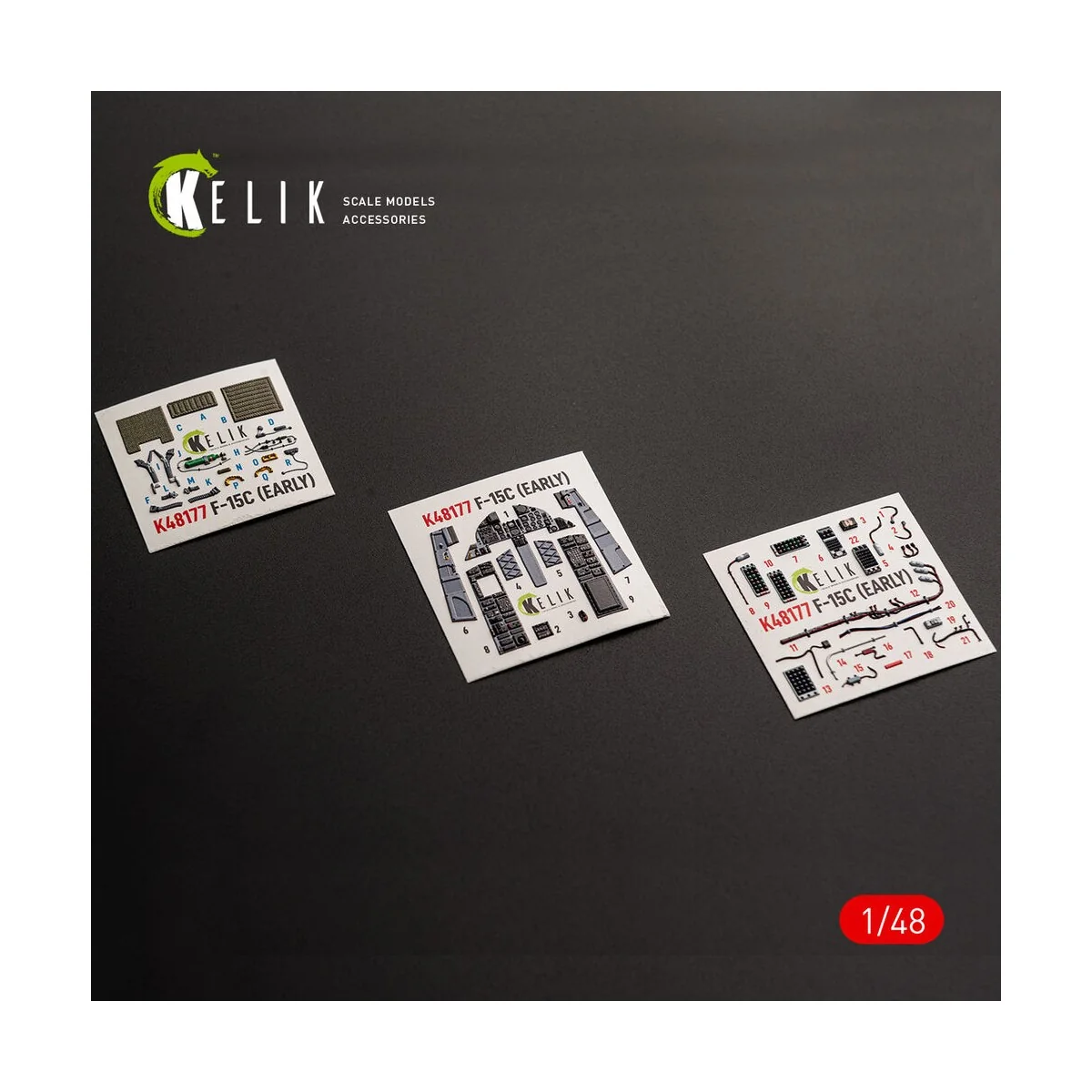 F-15C (Early) - interior 3D decals for Hasegawa, 1/48 - Kelik K48177 F-15C (Early) - interior 3D decals for Hasegawa, 1/48 - Kelik K48177