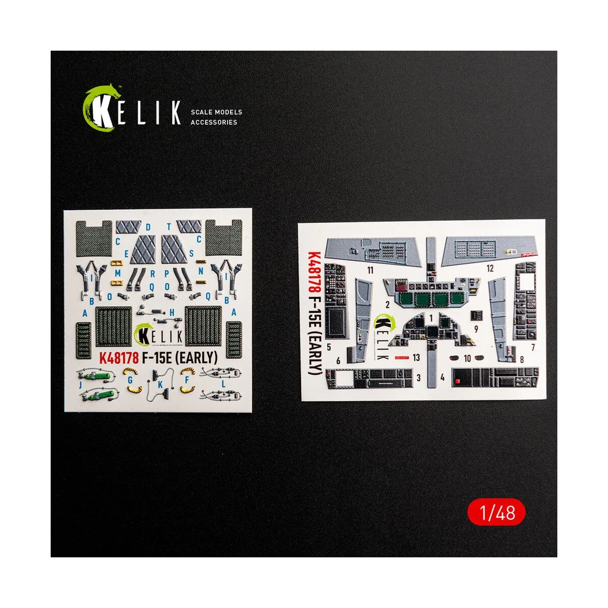 F-15E (Early) - interior 3D decals for Hasegawa, 1/48 - Kelik K48178 F-15E (Early) - interior 3D decals for Hasegawa, 1/48 - Kelik K48178