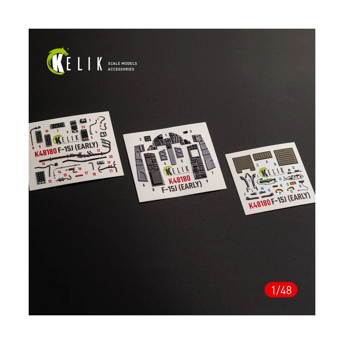 F-15J (Early) - interior 3D decals for Hasegawa, 1/48 - Kelik K48180 F-15J (Early) - interior 3D decals for Hasegawa, 1/48 - Kelik K48180