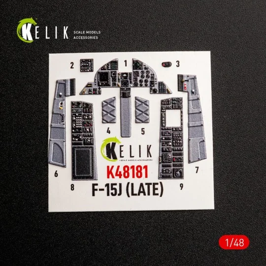 F-15J (Late) - interior 3D decals for Hasegawa, 1/48 - Kelik K48181 F-15J (Late) - interior 3D decals for Hasegawa, 1/48 - Kelik K48181