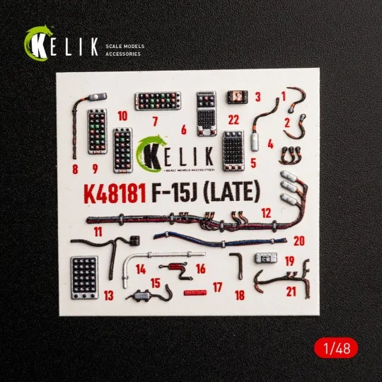 F-15J (Late) - interior 3D decals for Hasegawa, 1/48 - Kelik K48181 F-15J (Late) - interior 3D decals for Hasegawa, 1/48 - Kelik K48181