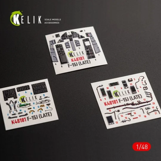 F-15J (Late) - interior 3D decals for Hasegawa, 1/48 - Kelik K48181 F-15J (Late) - interior 3D decals for Hasegawa, 1/48 - Kelik K48181