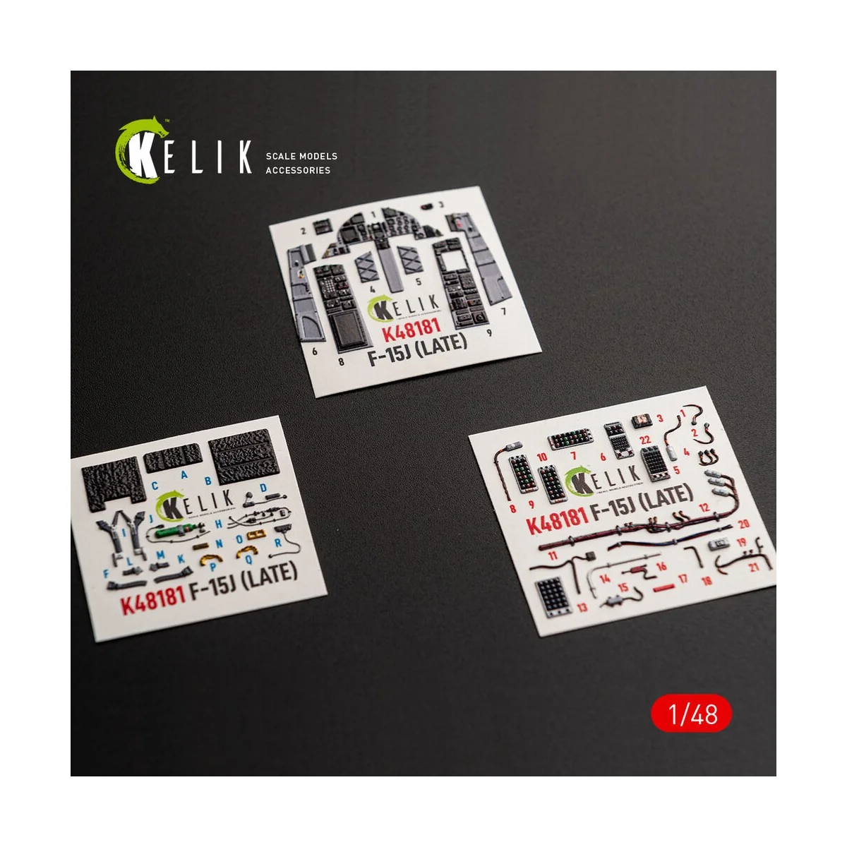 F-15J (Late) - interior 3D decals for Hasegawa, 1/48 - Kelik K48181 F-15J (Late) - interior 3D decals for Hasegawa, 1/48 - Kelik K48181