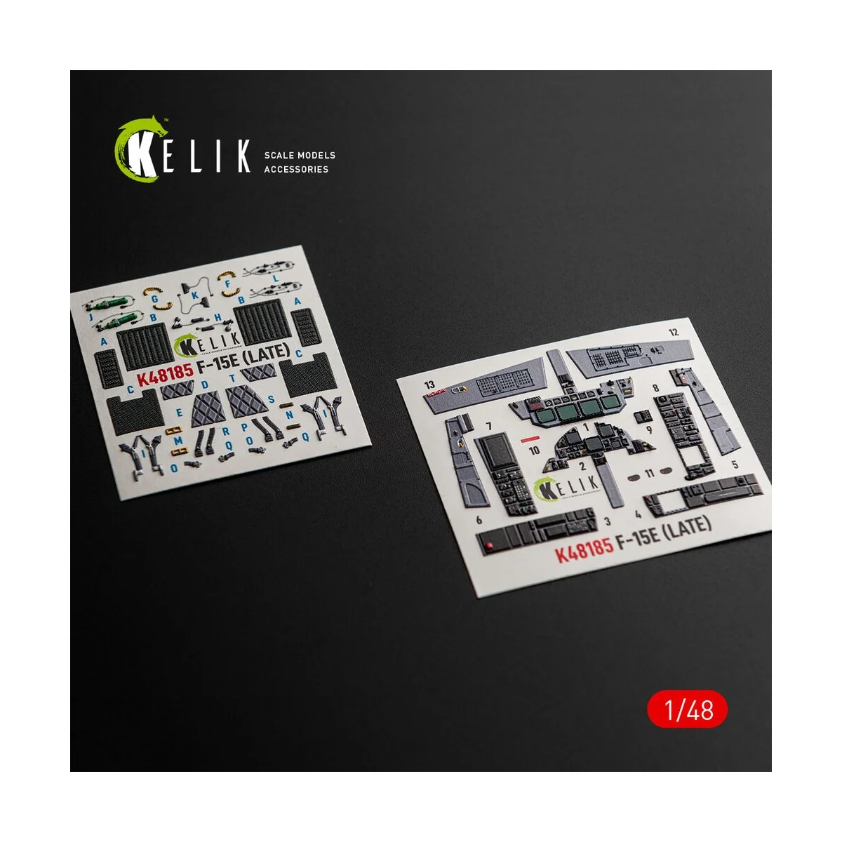F-15E (Late) - interior 3D decals for Hasegawa, 1/48 - Kelik K48185 F-15E (Late) - interior 3D decals for Hasegawa, 1/48 - Kelik K48185