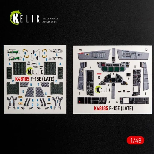 F-15E (Late) - interior 3D decals for Hasegawa, 1/48 - Kelik K48185 F-15E (Late) - interior 3D decals for Hasegawa, 1/48 - Kelik K48185