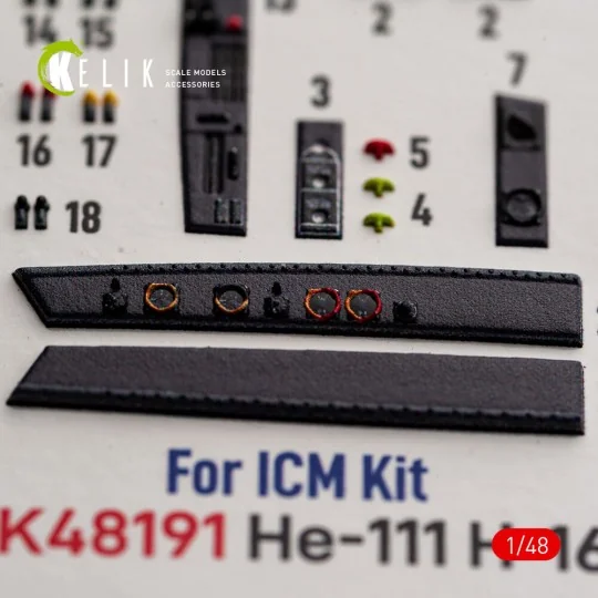 He-111 H-16 - interior 3D decals for ICM, 1/48 - Kelik K48191 He-111 H-16 - interior 3D decals for ICM, 1/48 - Kelik K48191