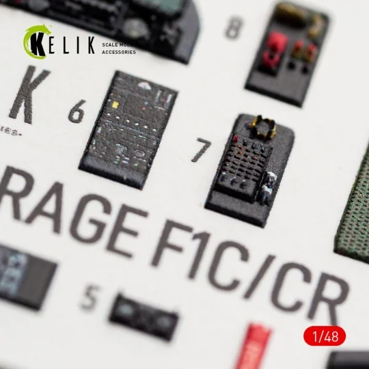 Mirage F1C/CR - interior 3D decals for Italeri, 1/48 - Kelik K48187 Mirage F1C/CR - interior 3D decals for Italeri, 1/48 - Kelik K48187