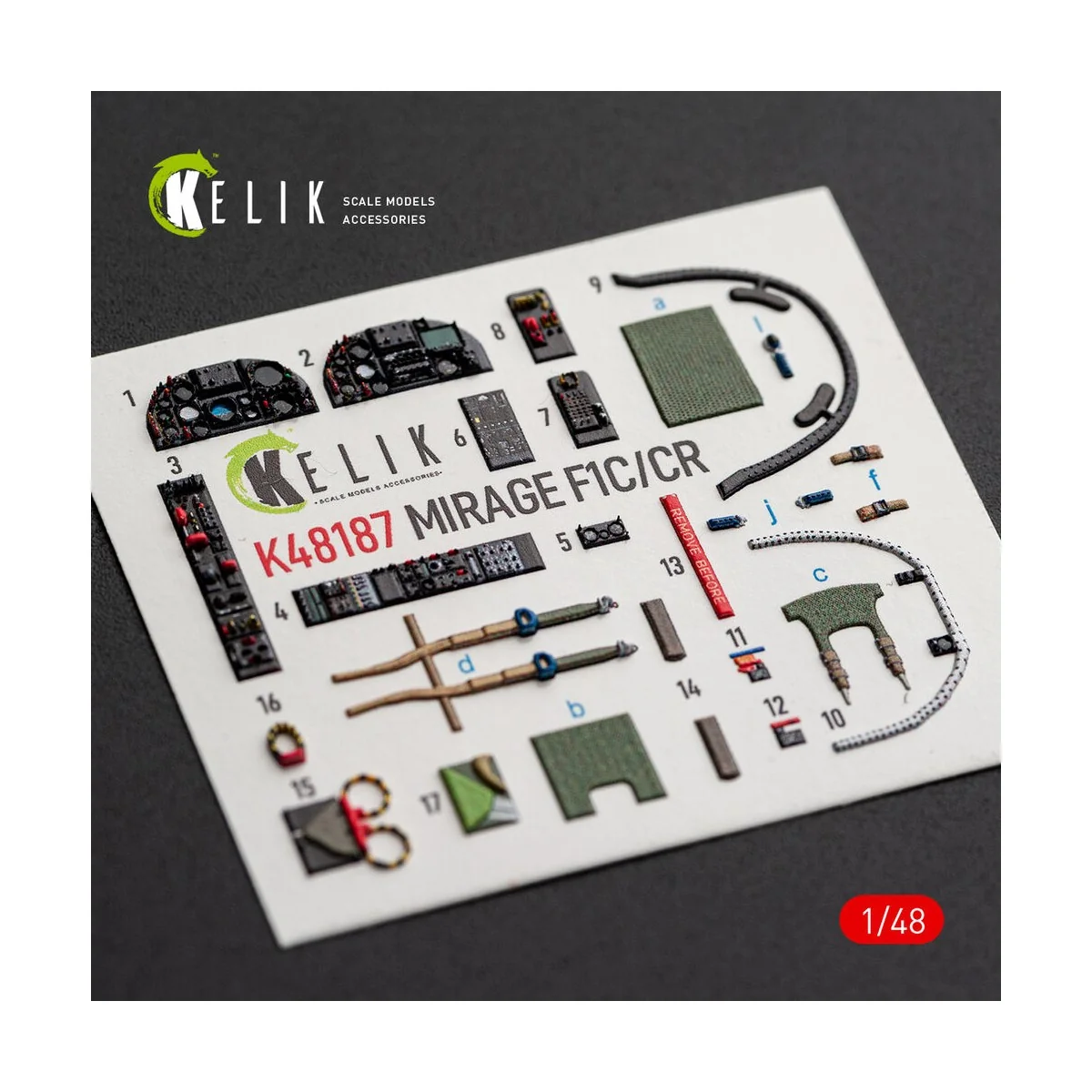 Mirage F1C/CR - interior 3D decals for Italeri, 1/48 - Kelik K48187 Mirage F1C/CR - interior 3D decals for Italeri, 1/48 - Kelik K48187