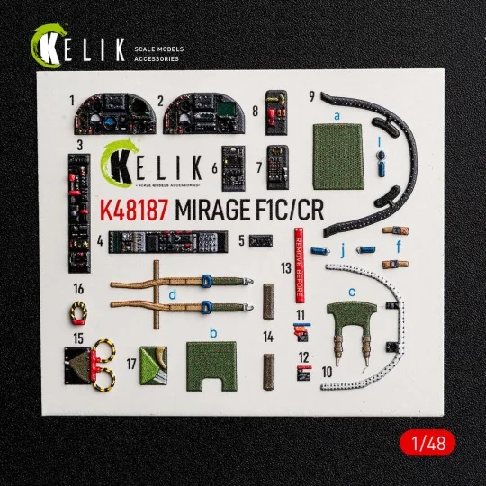 Mirage F1C/CR - interior 3D decals for Italeri, 1/48 - Kelik K48187 Mirage F1C/CR - interior 3D decals for Italeri, 1/48 - Kelik K48187
