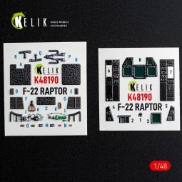 F-22 Raptor - interior 3D decals for Hasegawa, 1/48 - Kelik K48190 2
