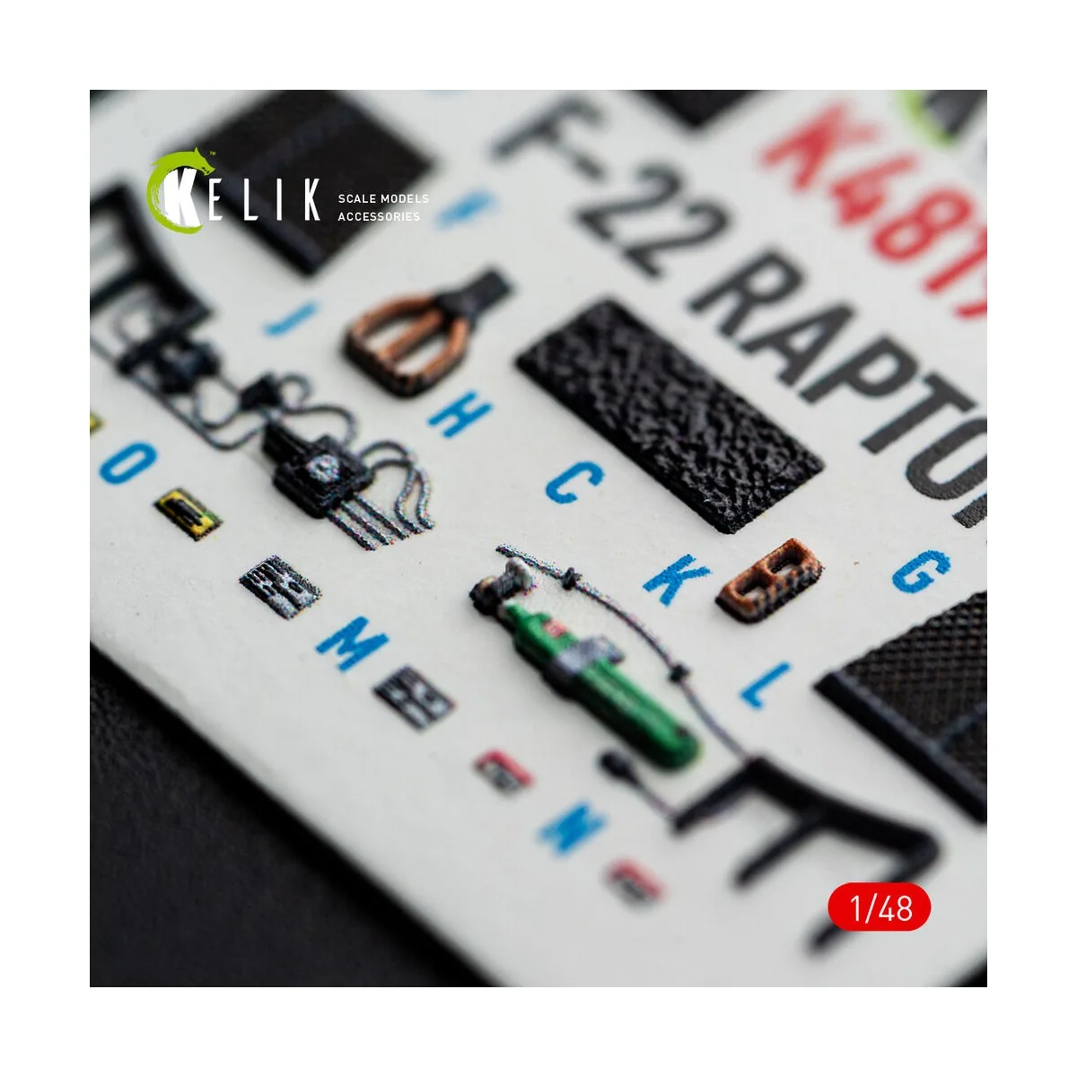 F-22 Raptor - interior 3D decals for Hasegawa, 1/48 - Kelik K48190 F-22 Raptor - interior 3D decals for Hasegawa, 1/48 - Kelik K48190
