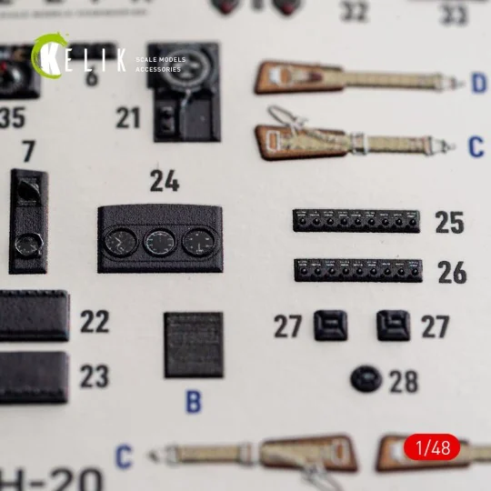 He-111 H-20 - interior 3D decals for ICM, 1/48 - Kelik K48192 He-111 H-20 - interior 3D decals for ICM, 1/48 - Kelik K48192