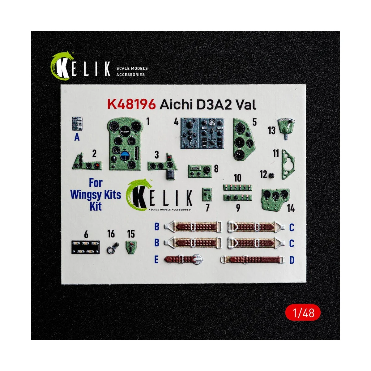 Aichi D3A2 Val - interior 3D decals for Wingsy Kits, 1/48 - Kelik K... Aichi D3A2 Val - interior 3D decals for Wingsy Kits, 1/48 - Kelik K...