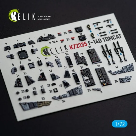 F-14D Tomcat - interior 3D decals for Tamiya, 1/72 - Kelik K72235 F-14D Tomcat - interior 3D decals for Tamiya, 1/72 - Kelik K72235