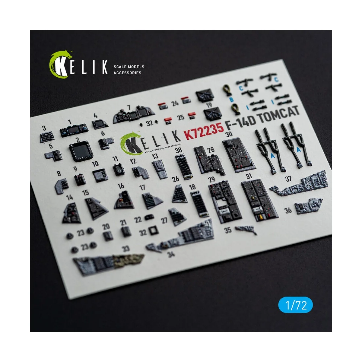 F-14D Tomcat - interior 3D decals for Tamiya, 1/72 - Kelik K72235 F-14D Tomcat - interior 3D decals for Tamiya, 1/72 - Kelik K72235