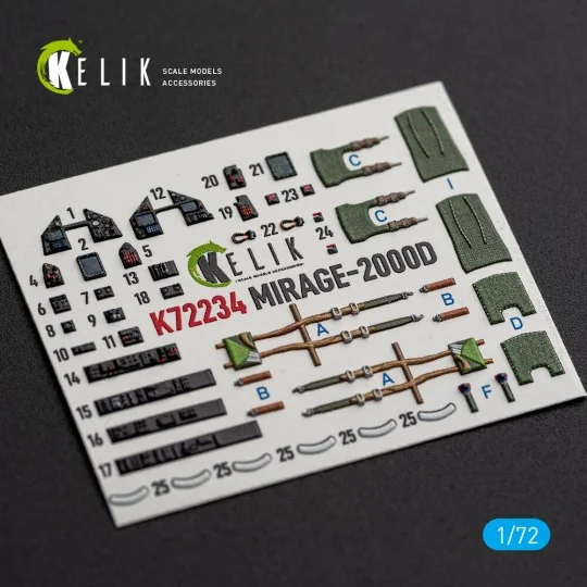 Mirage-2000D - interior 3D decals for Dream Model, 1/72 - Kelik K72234 Mirage-2000D - interior 3D decals for Dream Model, 1/72 - Kelik K72234
