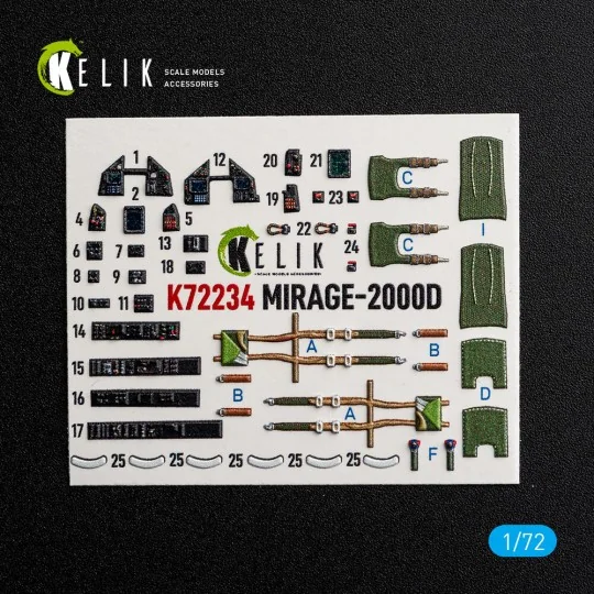 Mirage-2000D - interior 3D decals for Dream Model, 1/72 - Kelik K72234 Mirage-2000D - interior 3D decals for Dream Model, 1/72 - Kelik K72234