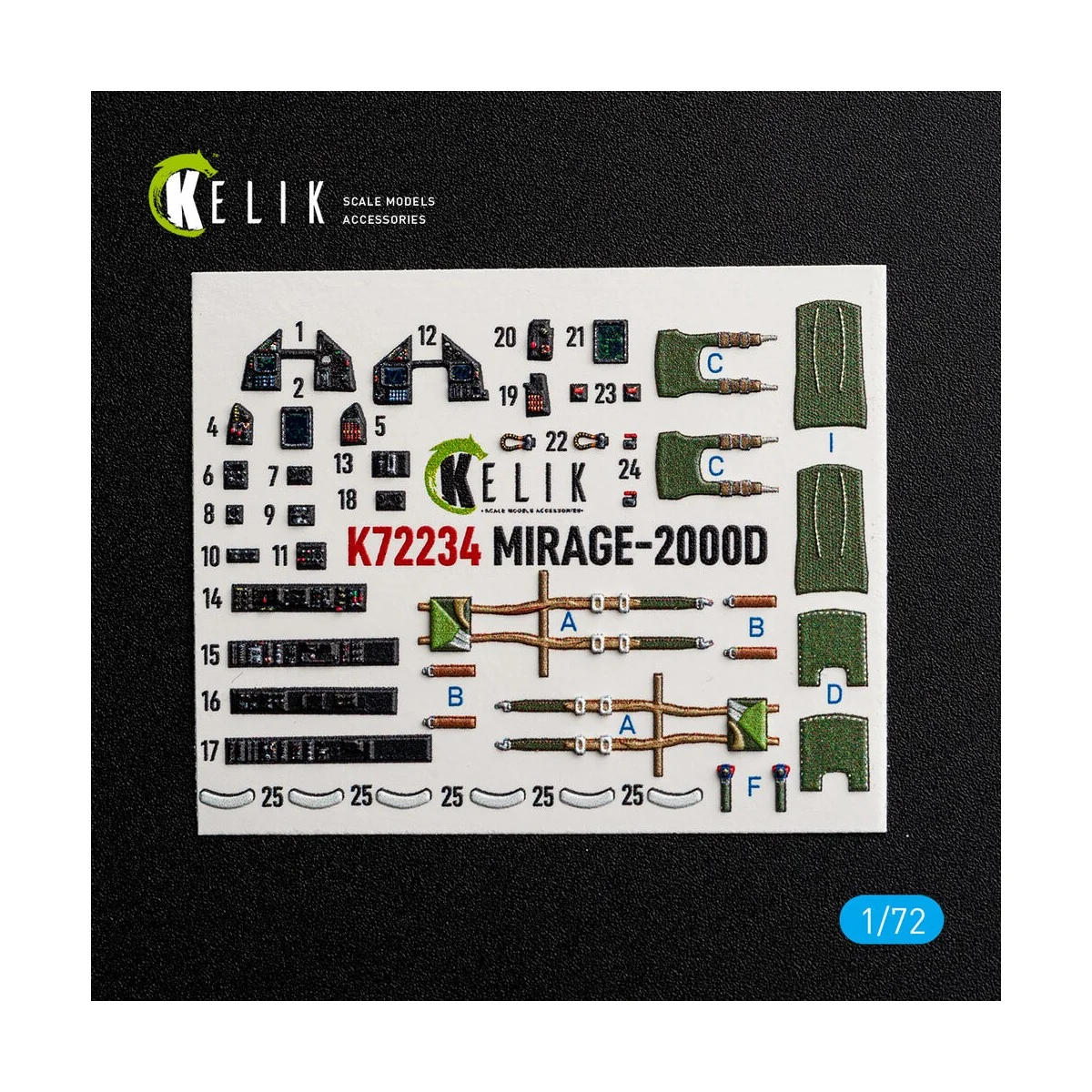 Mirage-2000D - interior 3D decals for Dream Model, 1/72 - Kelik K72234 Mirage-2000D - interior 3D decals for Dream Model, 1/72 - Kelik K72234