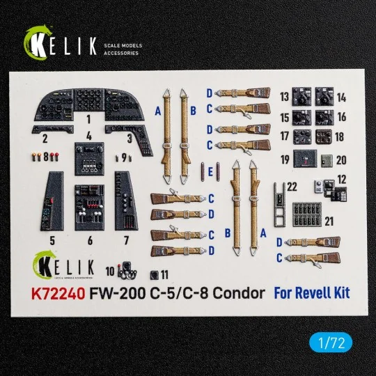FW-200 C-5/C-8 - interior 3D decals for Revell, 1/72 - Kelik K72240 FW-200 C-5/C-8 - interior 3D decals for Revell, 1/72 - Kelik K72240