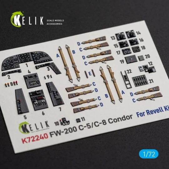 FW-200 C-5/C-8 - interior 3D decals for Revell, 1/72 - Kelik K72240 FW-200 C-5/C-8 - interior 3D decals for Revell, 1/72 - Kelik K72240