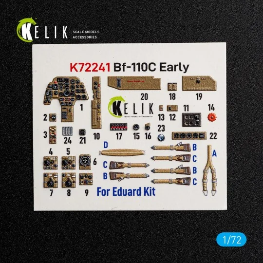 Bf-110C Early - interior 3D decals for Eduard, 1/72 - Kelik K72241 Bf-110C Early - interior 3D decals for Eduard, 1/72 - Kelik K72241