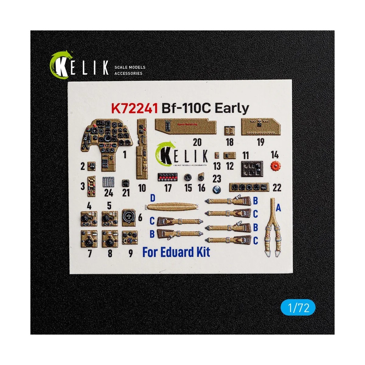 Bf-110C Early - interior 3D decals for Eduard, 1/72 - Kelik K72241 Bf-110C Early - interior 3D decals for Eduard, 1/72 - Kelik K72241