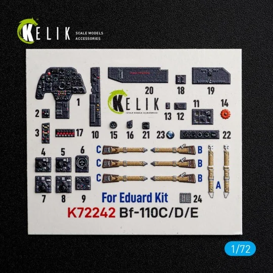 Bf-110C/D/E- interior 3D decals for Eduard, 1/72 - Kelik K72242 Bf-110C/D/E- interior 3D decals for Eduard, 1/72 - Kelik K72242