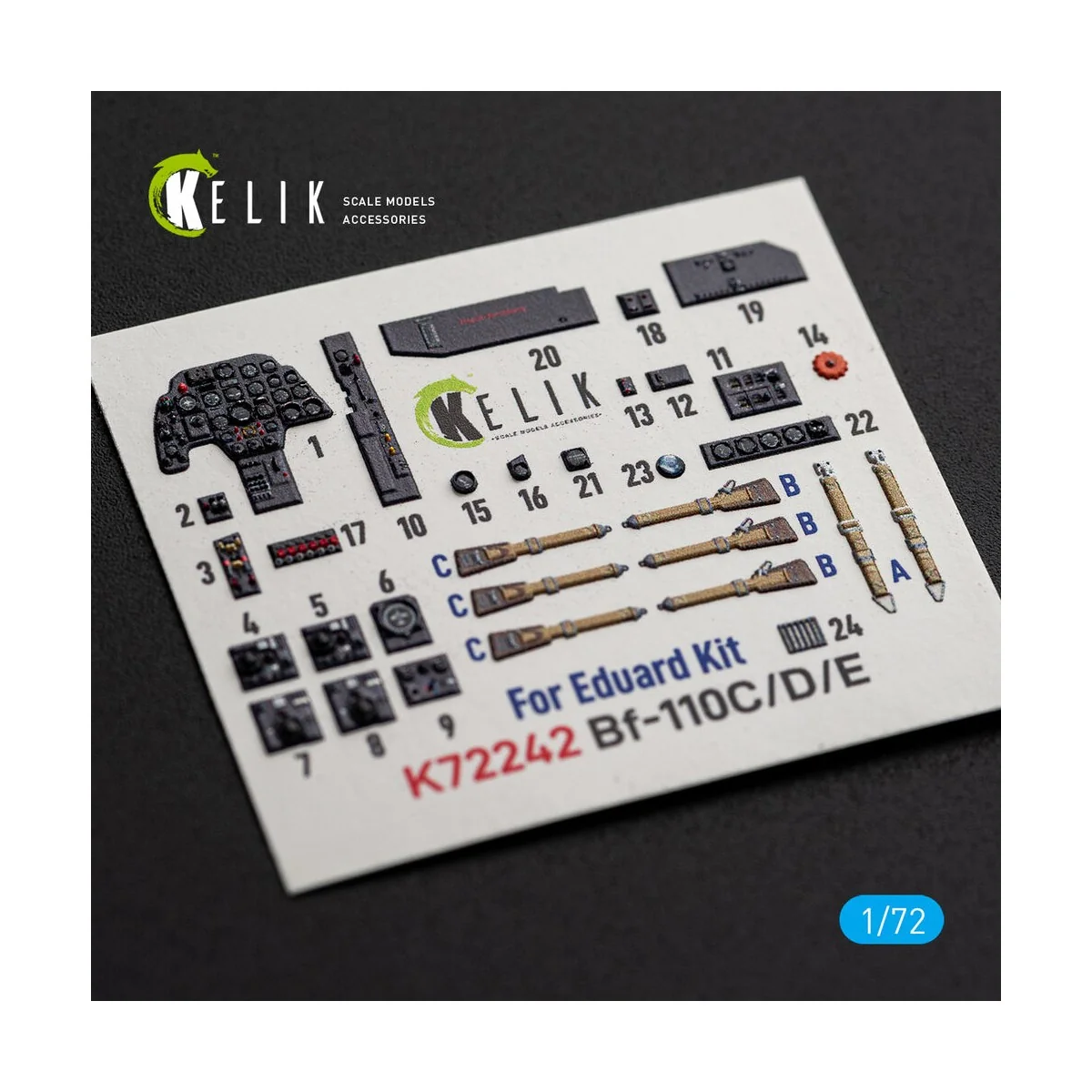 Bf-110C/D/E- interior 3D decals for Eduard, 1/72 - Kelik K72242 Bf-110C/D/E- interior 3D decals for Eduard, 1/72 - Kelik K72242