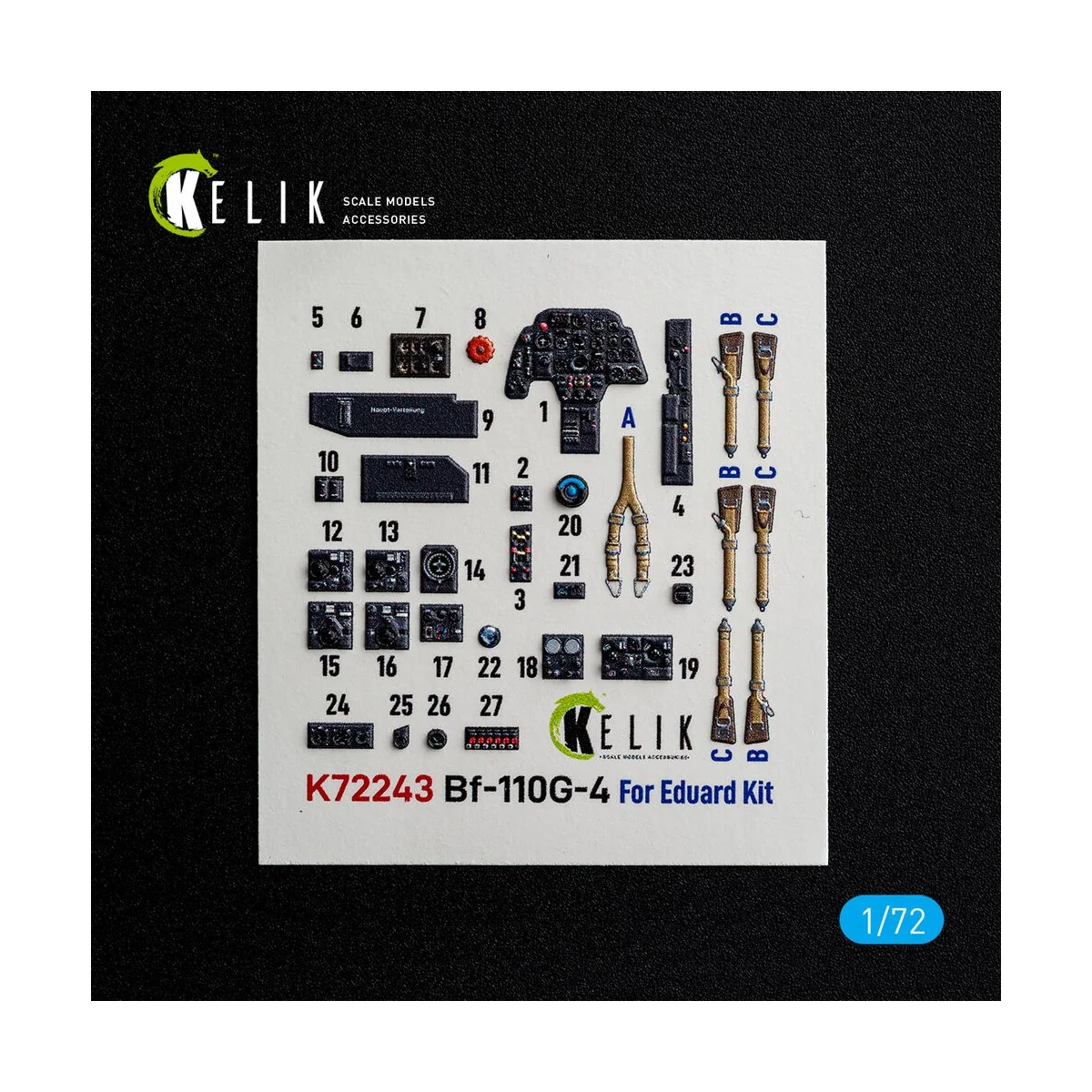 Bf-110G-4- interior 3D decals for Eduard, 1/72 - Kelik K72243 Bf-110G-4- interior 3D decals for Eduard, 1/72 - Kelik K72243