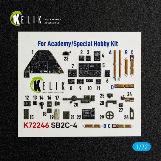 SB2C-4 - interior 3D decals for Academy / Special Hobby, 1/72 - Kel...