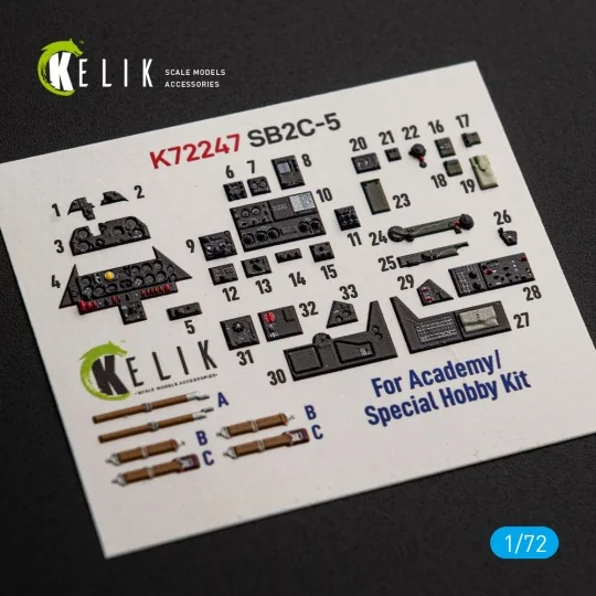 SB2C-5 - interior 3D decals for Academy / Special Hobby, 1/72 - Kel... SB2C-5 - interior 3D decals for Academy / Special Hobby, 1/72 - Kel...
