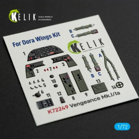 Vengeance Mk.I/Ia - interior 3D decals for Dora Wings, 1/72 - Kelik... Vengeance Mk.I/Ia - interior 3D decals for Dora Wings, 1/72 - Kelik...