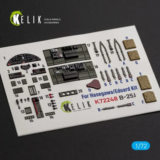B-25J - interior 3D decals for Eduard, 1/72 - Kelik K72248 B-25J - interior 3D decals for Eduard, 1/72 - Kelik K72248