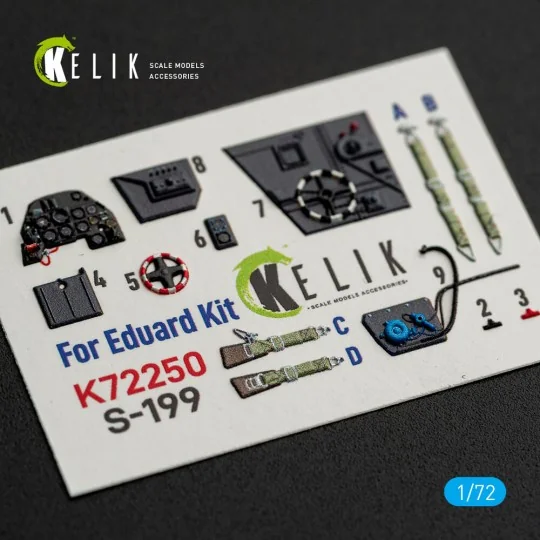 S-199 - interior 3D decals for Eduard, 1/72 - Kelik K72250 S-199 - interior 3D decals for Eduard, 1/72 - Kelik K72250