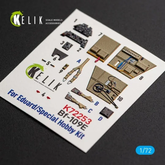 Bf-109 E - interior 3D decals for Special Hobby / Eduard, 1/72 - Ke... Bf-109 E - interior 3D decals for Special Hobby / Eduard, 1/72 - Ke...