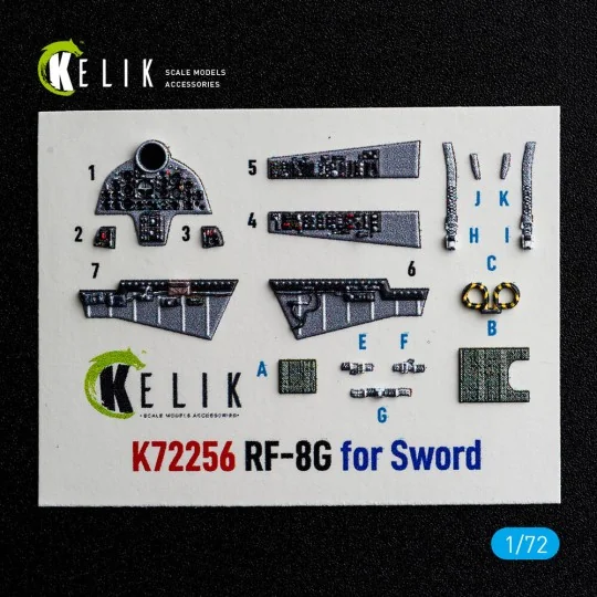 RF-8G - interior 3D decals for Sword, 1/72 - Kelik K72256 RF-8G - interior 3D decals for Sword, 1/72 - Kelik K72256