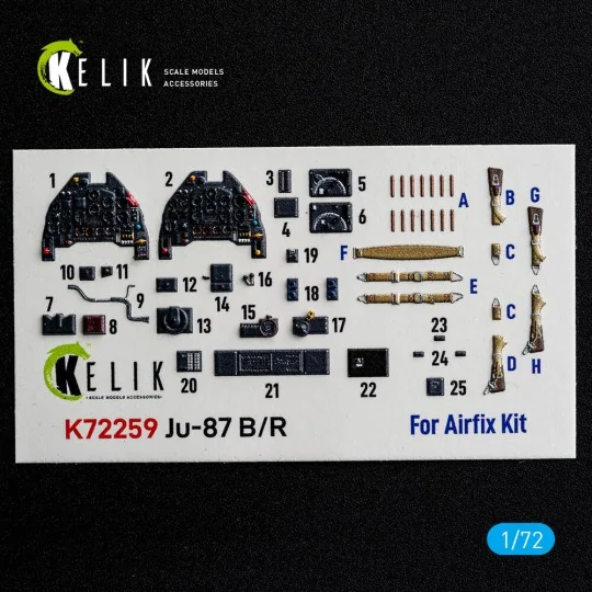Ju-87 B/R - interior 3D decals for Airfix, 1/72 - Kelik K72259 Ju-87 B/R - interior 3D decals for Airfix, 1/72 - Kelik K72259