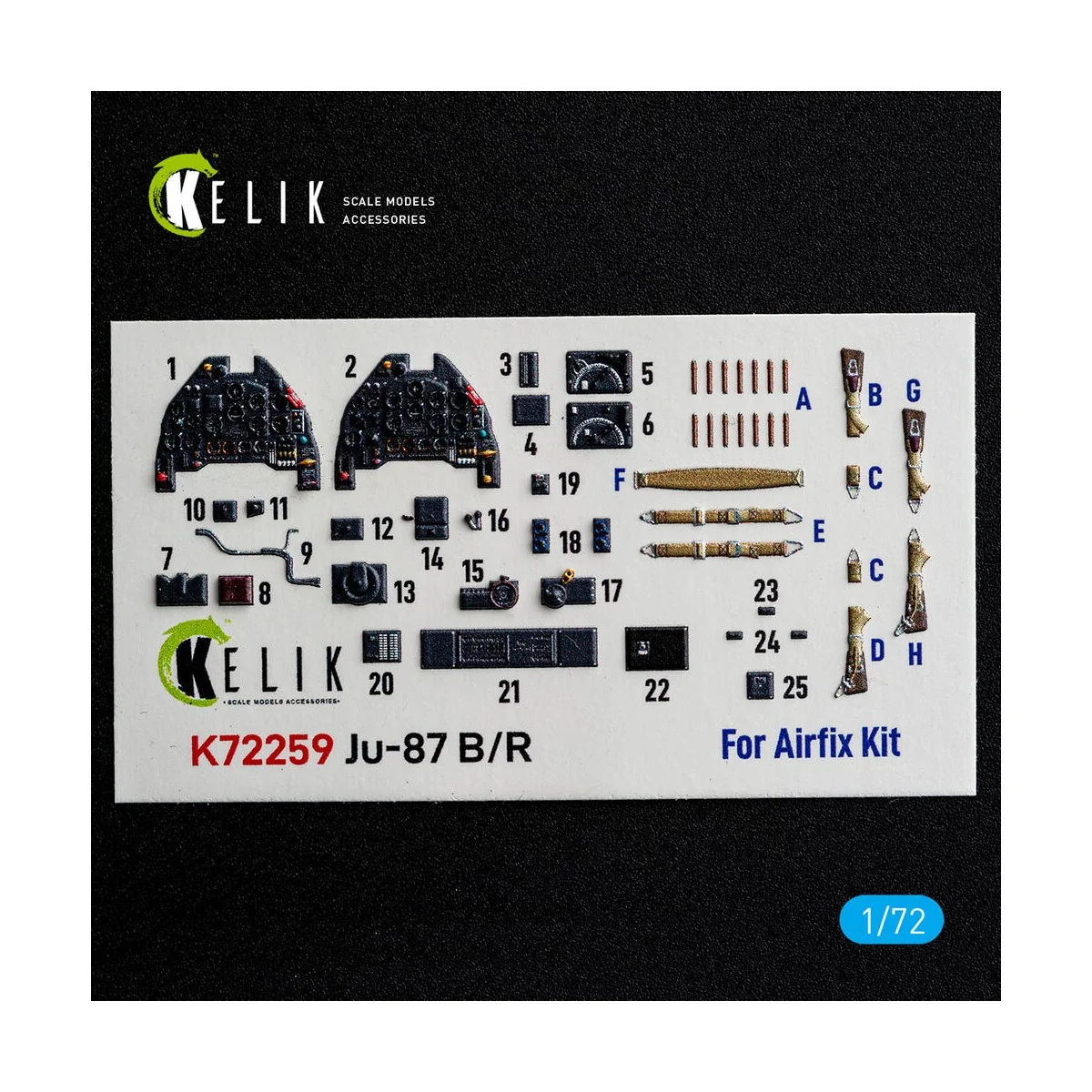 Ju-87 B/R - interior 3D decals for Airfix, 1/72 - Kelik K72259 Ju-87 B/R - interior 3D decals for Airfix, 1/72 - Kelik K72259