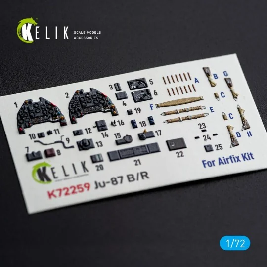 Ju-87 B/R - interior 3D decals for Airfix, 1/72 - Kelik K72259 Ju-87 B/R - interior 3D decals for Airfix, 1/72 - Kelik K72259