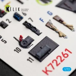 Bf-109K-4 - interior 3D decals for Eduard, 1/72 - Kelik K72261