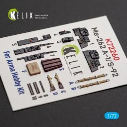 Me-262 A-1/S-92 - interior 3D decals for Arma Hobby, 1/72 - Kelik K... 2