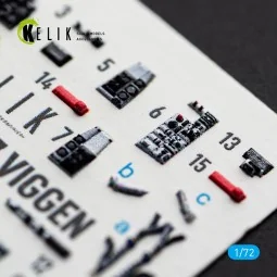 AJ-37 Viggen - interior 3D decals for Special Hobby, 1/72 - Kelik K...